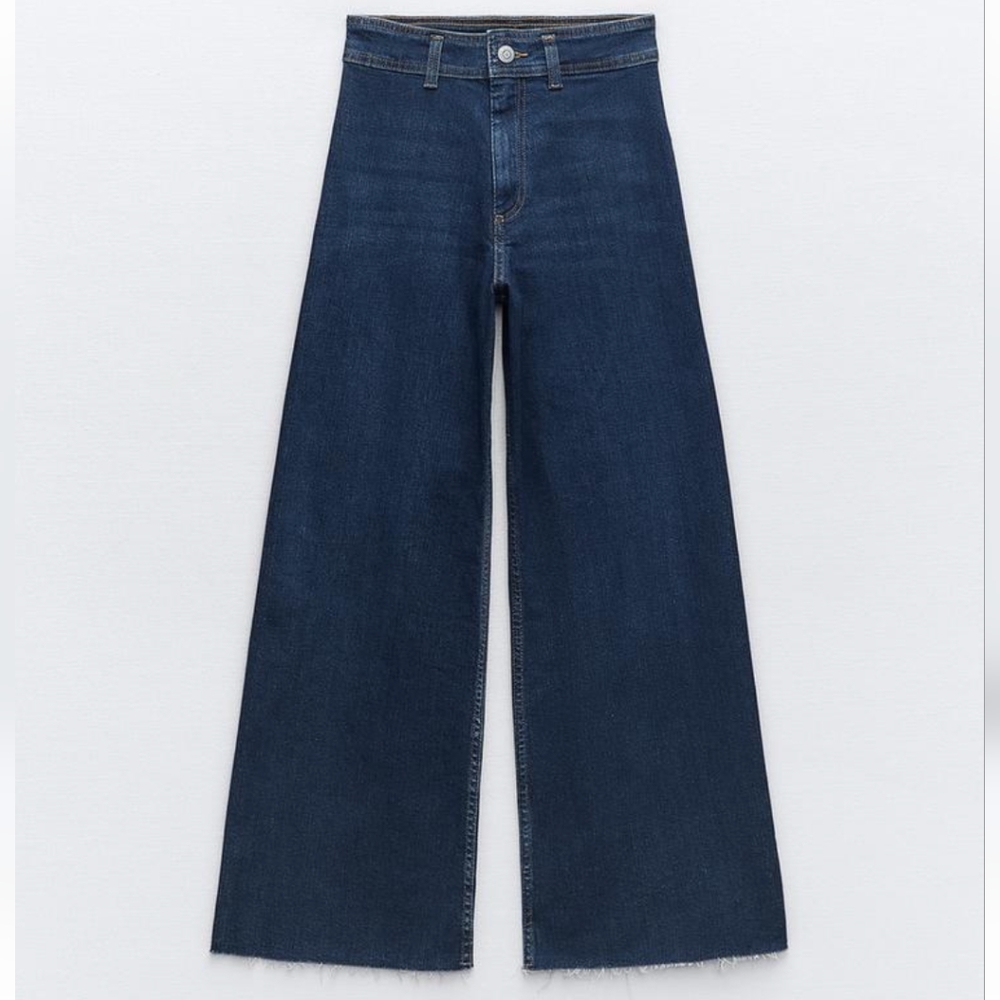 ZARA COLLECTION HIGH WAIST MARINE STRAIGHT JEANS